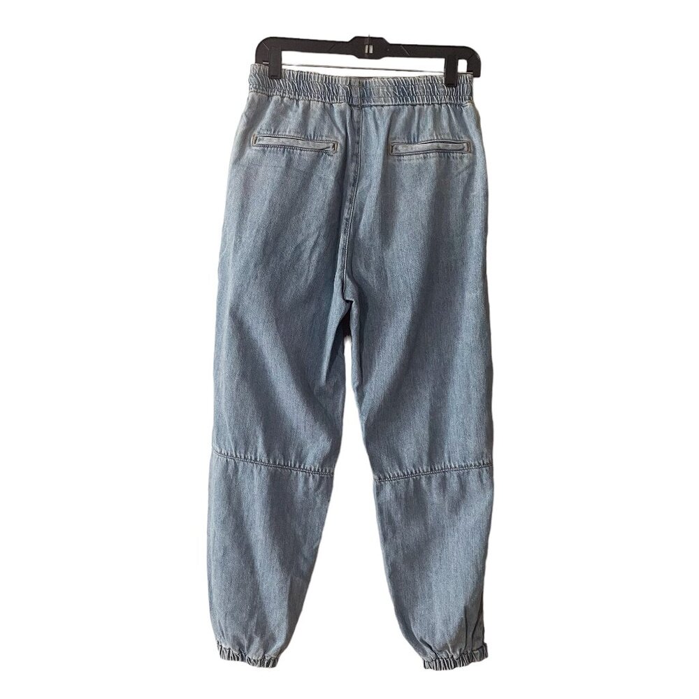 ZARA Drawstring Waistband Denim Jean Joggers Size Medium - Picture 2 of 7